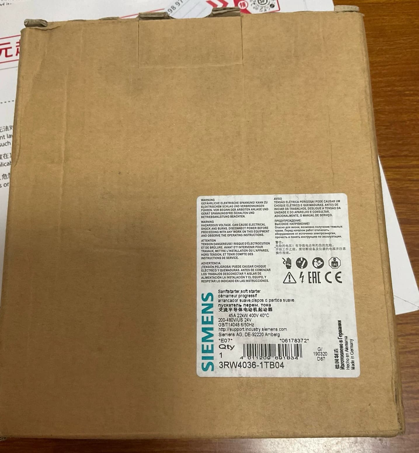 Zcela nový, originální, z výroby přímý softstartér Siemens 3RW4036-1TB04 SOFTSTARTER SIRIUS