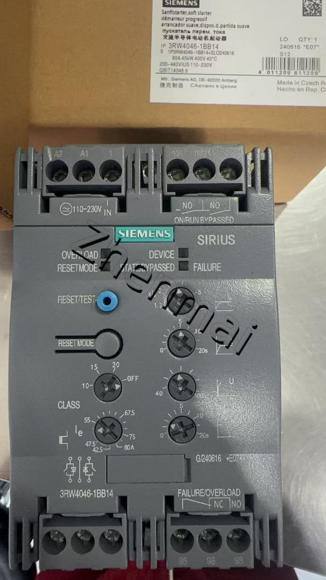 Zcela nový, originální, z výroby přímý softstartér Siemens 3RW4046-1BB14 SOFTSTARTER SIRIUS