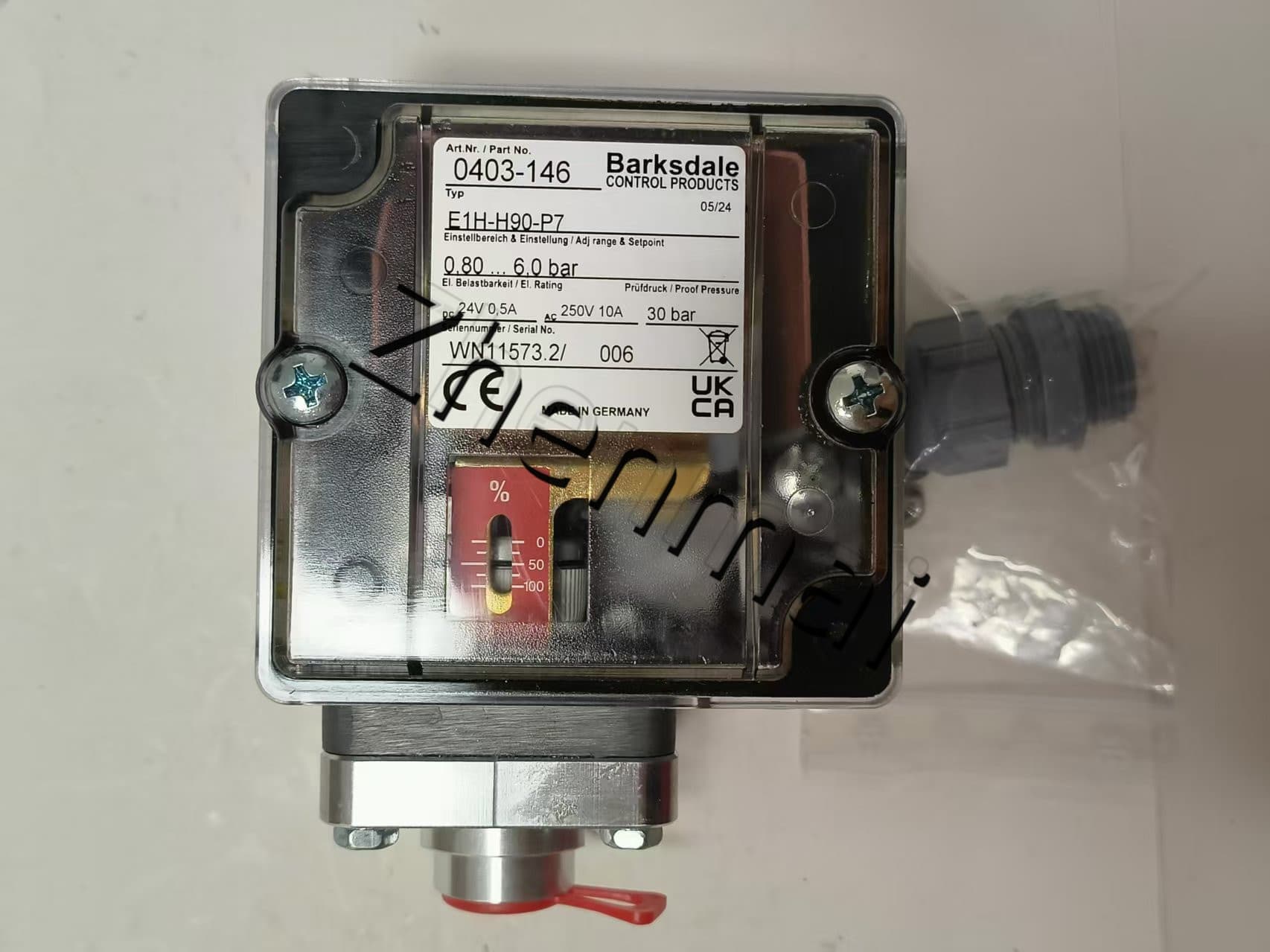 Zcela nový originál Barksdale E1H-H90-P7 0403-146 Tlakový senzor Hladinový spínač Průtokový spínač Tlakový spínač Rychlé dodání