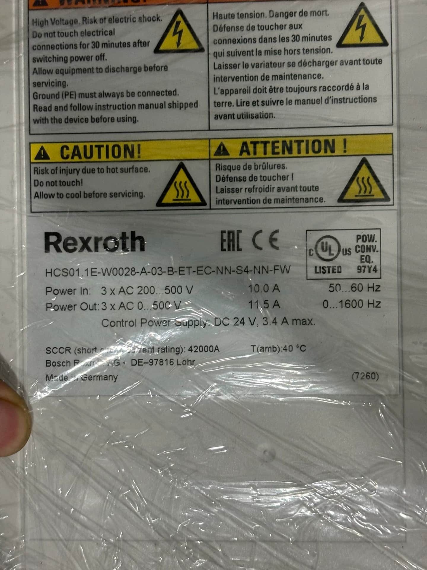Zcela nový originální servopohon Bosch Rexroth HCS01.1E-W0028-A-03-B-ET-EC-NN-S4-NN-FW Rychlá dodávka